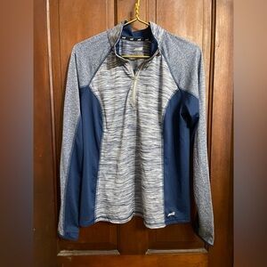 Avia women's extra large long sleeve blue heathered athletic pullover top